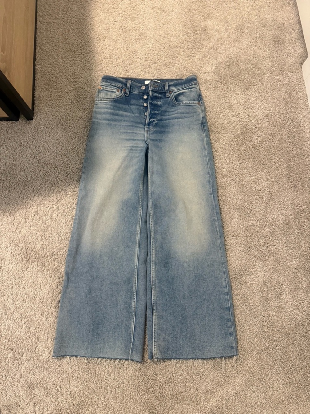 Re/Done Light Wash High-Rise Straight Jeans